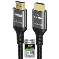 Ubluker 10k 8k 4k HDMI 2.1 Cable 2m, Certified Ultra High Speed HDMI Cable 4k 120Hz 144Hz 8k 60Hz ARC eARC 48Gbps HDR10+ Dolby Atmos HDCP2.3 Compatible for PS5 Mac RTX4090 HDTV PC