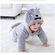 BRANDONN Unisex Baby Flannel Jumpsuit Panda Style Cosplay Clothes Bunting Outfits Snowsuit Hooded Romper Outwear (Grey Scars, 9-12 Months)