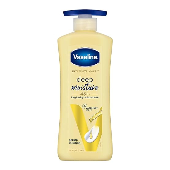 Vaseline Deep Moisture Serum In Lotion, 400 ml | Enriched with Glycerin for Nourished Soft Skin