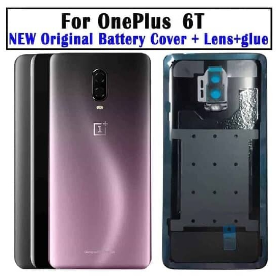 Original Back Glass, Battery Cover Replacement for OnePlus 6T