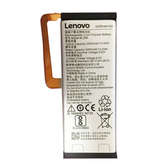 Original Battery For Lenovo ZUK Z2 (BL268) 3500mAh