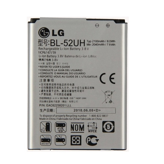 Original Battery For LG Spirit H422 (BL-52UH) 2100mAh